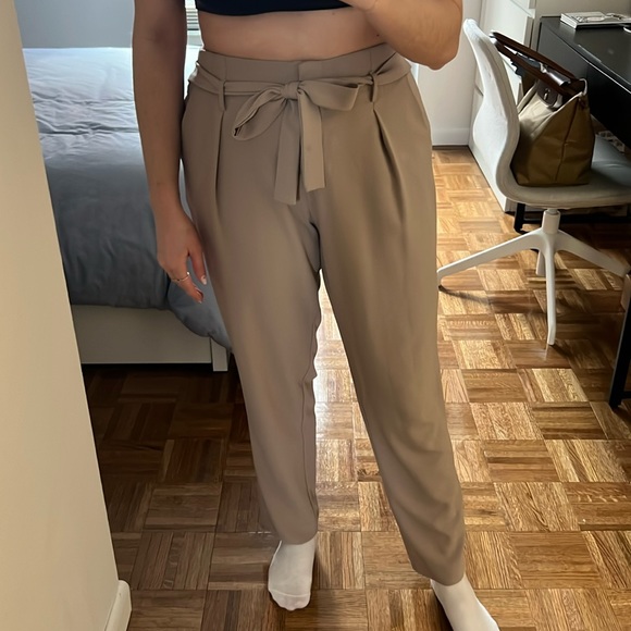 Wishlist Pants - Taupe Paperbag Pants